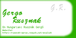 gergo rusznak business card